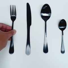 Imagen de Set De Cubiertos 16 Piezas Acero Inoxidable Negro Premium Negro