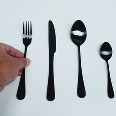 Set De Cubiertos 16 Piezas Acero Inoxidable Negro Premium Negro - tienda online
