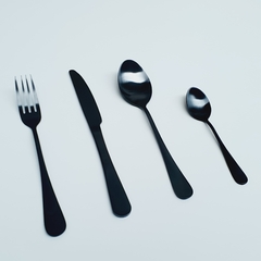 Set De Cubiertos 16 Piezas Acero Inoxidable Negro Premium Negro - comprar online