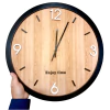 Reloj De Pared Grande Madera Y Negro 50cm Decorativo Living - comprar online