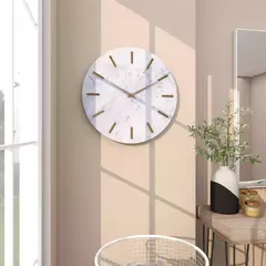 Reloj de Pared Mármol y Metal Diseño Elegante 39 cm Dorado - comprar online