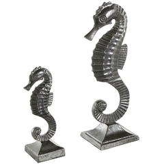 Figura Caballito de Mar Decorativo negro 29cm y 19cm - Jaspe Deco