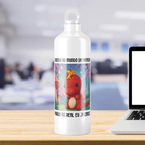 Squeeze garrafa de alumínio com tampa de mosquetão 600ml / 750ml - Loja Dracco