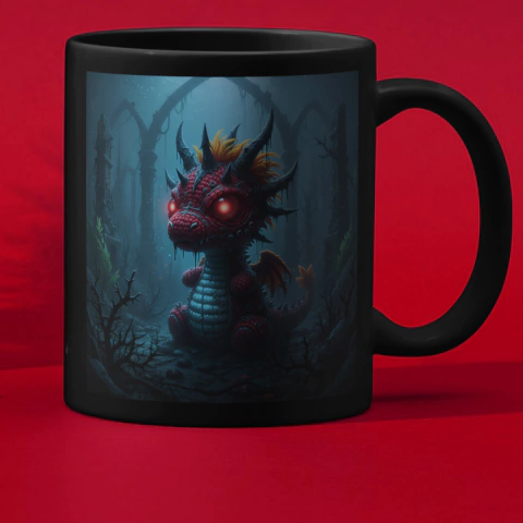 Caneca De Porcelana Mágica Semi Brilho Preta 325ml - Aterrorizante na internet