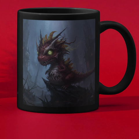 Caneca De Porcelana Mágica Semi Brilho Preta 325ml - Aterrorizante - comprar online