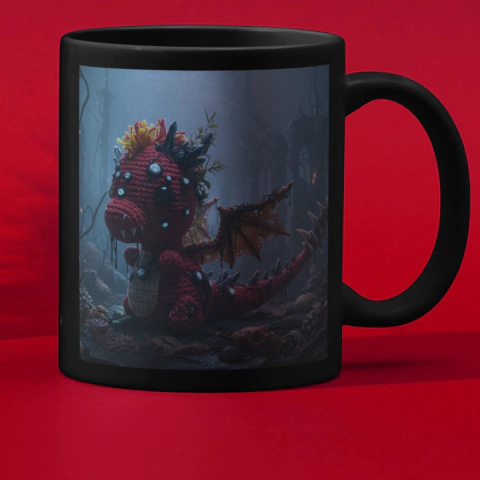 Caneca De Porcelana Mágica Semi Brilho Preta 325ml - Aterrorizante