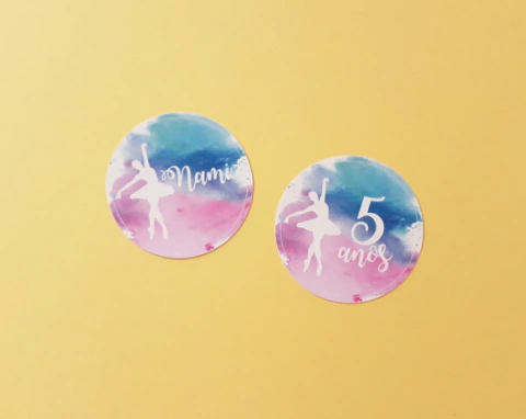 Adesivo Personalizado Bailarina 5 cm