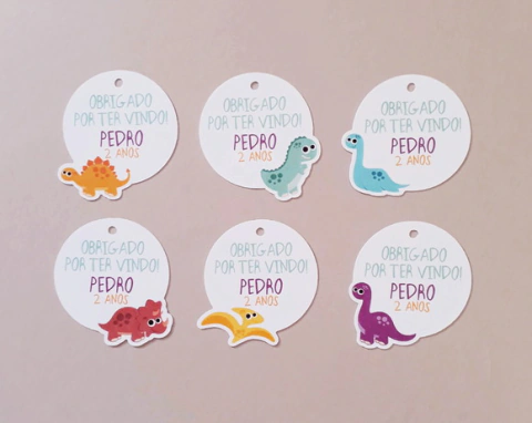 Tag de Agradecimento Dinossauros Baby