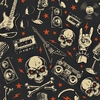 Tecido 112 - Caveira Música Rock