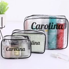Nécessaire Transparente P, M ou G Personalizado com Nome - comprar online