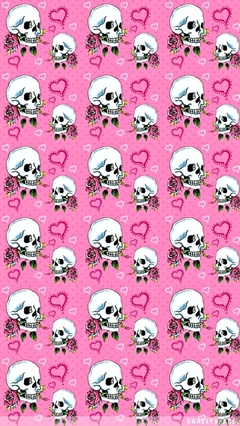 Tecido 290 - Caveira Rosa