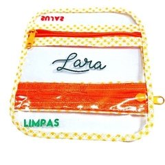 Porta Máscaras Duplo Xadrez Laranja
