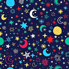 Tecido 34 - Espaço Lua Estrelas