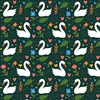 Tecido 35a - Pássaros Cisne