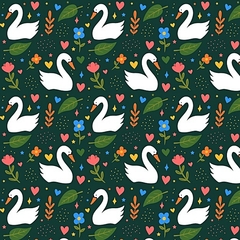 Tecido 35a - Pássaros Cisne