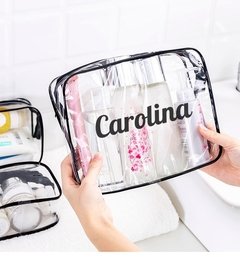 Nécessaire Transparente P, M ou G Personalizado com Nome - Coruja ou Corujinha