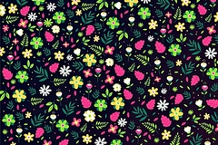 Tecido 71 - Folhas Flores Rosas