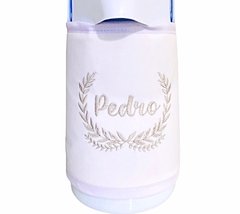 Capa para Garrafa Térmica 500ml Bordada Ramos Prata - comprar online