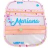 Porta Máscaras Duplo Florzinha com nome Azul