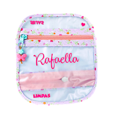 Porta Máscaras Duplo Tecidinho Floral e nome em Pink - comprar online
