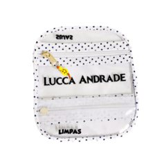Porta Máscaras Duplo tecidinho Poá Preto e Branco - comprar online