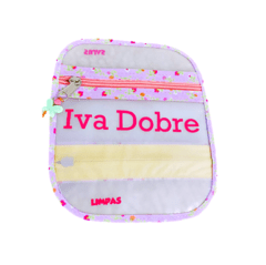 Porta Máscaras Duplo Tecidinho Floral Zíper Amarelo e Salmão - comprar online