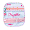 Porta Máscaras Duplo Tecidinho Floral e nome em Pink