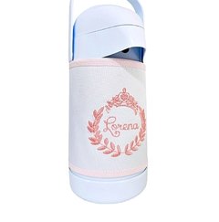 Capa para Garrafa Térmica 500ml Bordada Ramos na tonalidade Rosa - comprar online