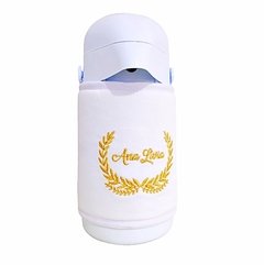 Capa para Garrafa Térmica 500ml Bordada Ramos Dourado