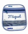Porta Máscaras Duplo Xadrez Azul Marinho