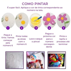 (2831) Pintura em Tela Numerada - Tela Tintas Pincéis - Suculentas na internet