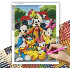 (2844) Pintura com Diamantes - Diy 5D Strass - Vilã - 30x40 cm