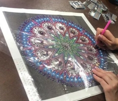 (1901) Pintura com Diamantes - Diy 5D Strass - Corujas 5 - 40x30 cm - Pedras Especiais
