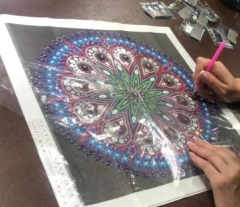 (2790) Pintura com Diamantes - Diy 5D Strass - Menina De Vestido Azul - 30x40 cm - Pedras Especiais