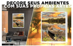 Imagem do (2183) Pintura em Tela Numerada - Tela Tintas Pincéis - Leões 1