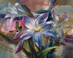 (1716) Pintura em Tela Numerada - Flores 4
