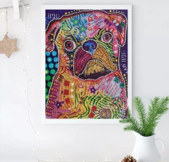 (2736) Pintura com Diamantes - Diy 5D Strass - Cão 18 - 30x40 cm - Pedras Especiais na internet