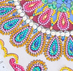 (2344) Pintura com Diamantes - Nossa Senhora 4 - 30x40 cm - Pedras Especiais - Mundo dos QCS