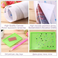 (1339) Pintura com Diamante - Borboletas 2 - 25x25 cm - Total - Mundo dos QCS