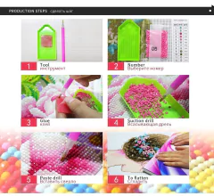 (1333) Pintura com Diamante - Japonesa 1 - 20x30 cm - Total - comprar online