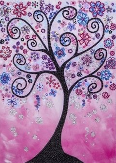 (1597) Pintura com Diamante - Árvore Colorida 4 - 30x40 cm - Pedras Especiais na internet