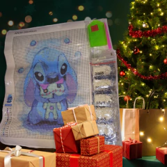 (2998) Pintura com Diamantes - Diy 5D Strass - Stitch 6 - 30x40 cm - comprar online