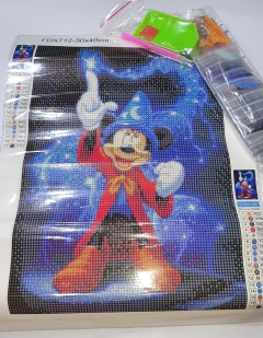 (2907) Pintura com Diamantes - Diy 5D Strass - Mickey Mago - 30x40 cm na internet