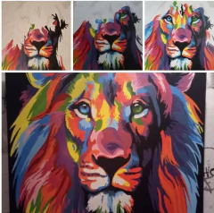 (2831) Pintura em Tela Numerada - Tela Tintas Pincéis - Suculentas - loja online