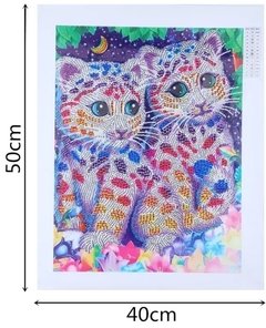(1740) Pintura com Diamantes - Diy 5D Strass - Gatos 1 - 40x50 cm - Pedras Especiais - comprar online