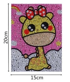 (1928) Pintura com Diamante - Girafa - 15x20 cm - Efeito gota d'água - comprar online
