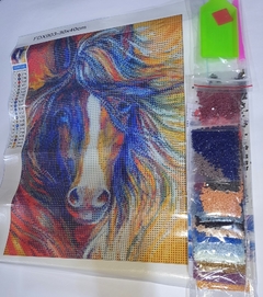 (2157) Pintura com Diamantes - Diy 5D Strass - Cavalo Abstrato- 30x40 cm na internet