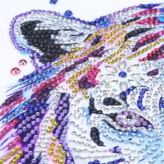 (2272) Pintura com Diamantes - Tigre com Borboleta - 30x40 cm - Pedras Especiais - comprar online