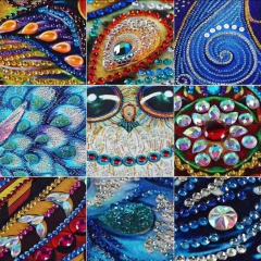 (2174) Pintura com Diamantes - Árvore Colorida 9 - 30x30 cm - Pedras Especiais na internet
