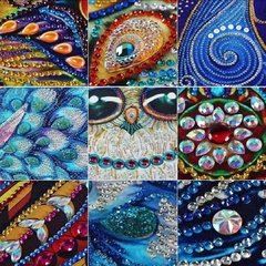 Imagem do (1844) Pintura com Diamante - Coruja 18 - 40x50 cm - Pedras Especiais